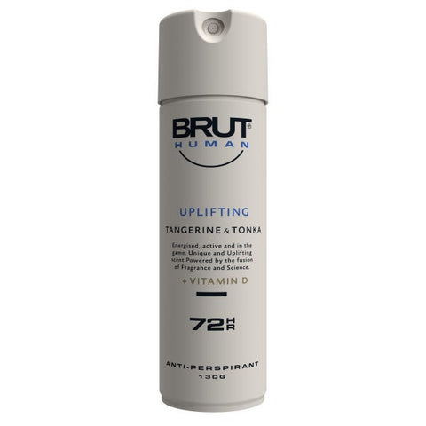 Brut Human Uplifting Tangerine & Tonka + Vit D 72Hr Antiperpirant 130g Brut Human Uplifting Tangerine & Tonka + Vit D 72Hr Antiperpirant 130g