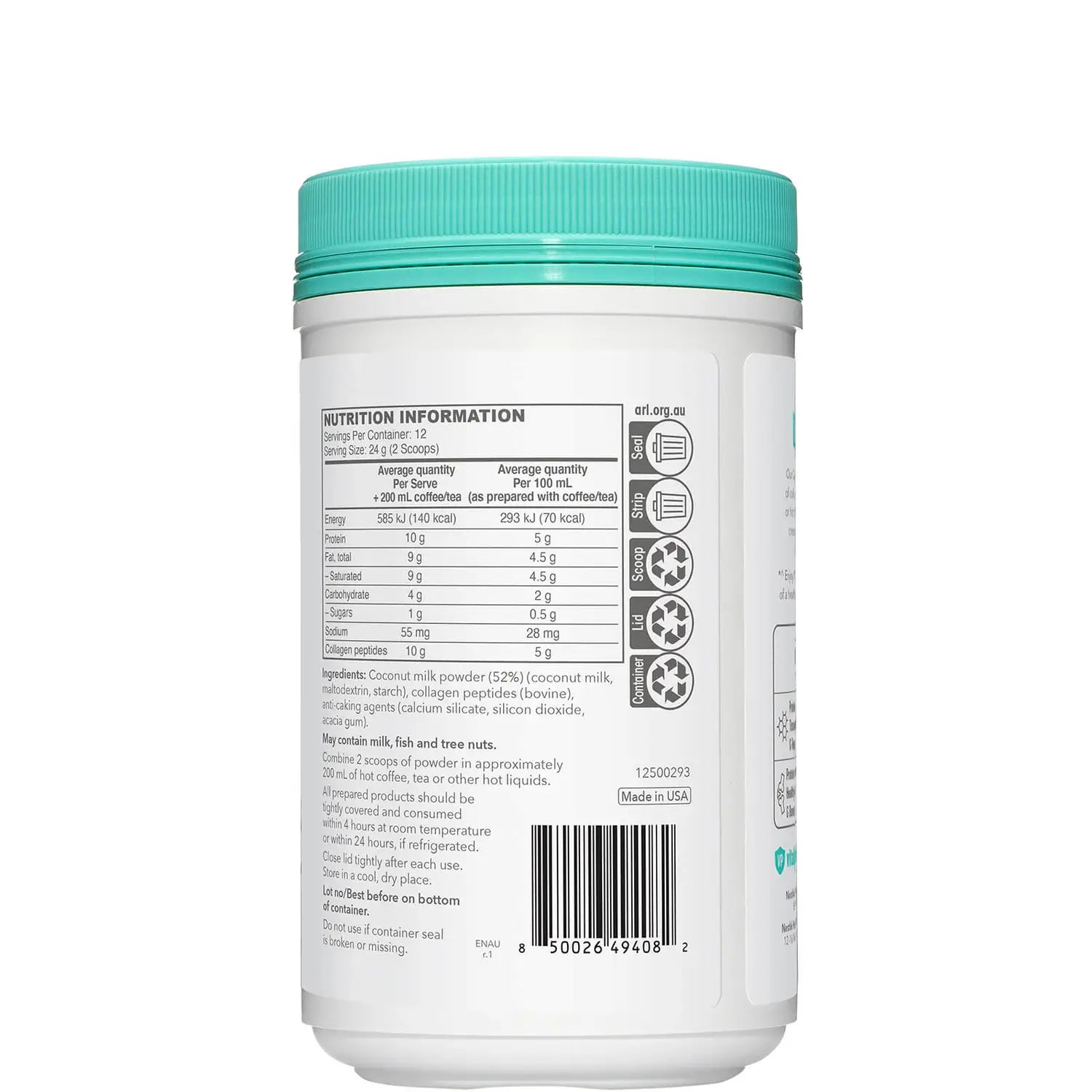 Vital Proteins Collagen Creamer Coconut 293g (expiry 12/24)