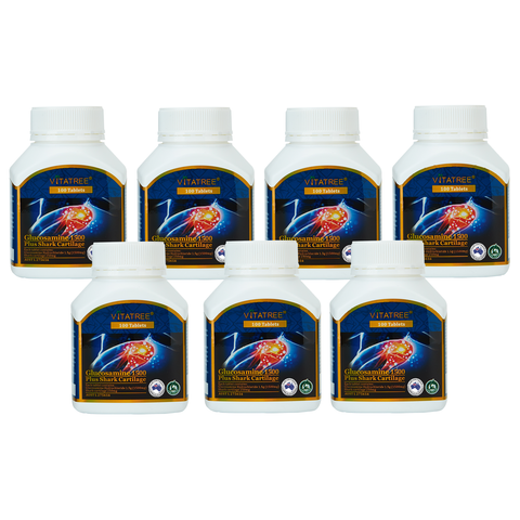 VITATREE Glucosamine 1500 plus Shark Cartilage 250mg 7 x 100 Tablets - Special Bundle VITATREE Glucosamine 1500 plus Shark Cartilage 250mg 7 x 100 Tablets - Special Bundle