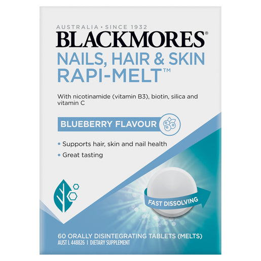 Blackmores Nails, Hair & Skin Rapi-Melt Blueberry Flavour 60 Tablets