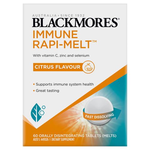 Blackmores Immune Rapi-Melt Citrus Flavour 60 Tablets Blackmores Immune Rapi-Melt Citrus Flavour 60 Tablets