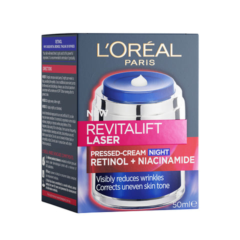 L'Oreal Paris Revitalift Laser Retinol + Niacinamide Pressed Night Cream 50mL L'Oreal Paris Revitalift Laser Retinol + Niacinamide Pressed Night Cream 50mL