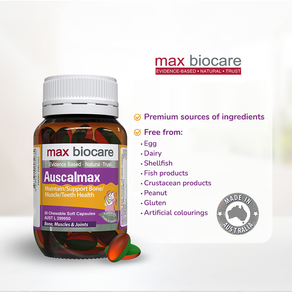 MAX BIOCARE Auscalmax 30 Chewable Soft Capsules MAX BIOCARE Auscalmax 30 Chewable Soft Capsules