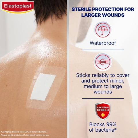 Elastoplast Waterproof Dressings 3XL 15cm x 10cm 5 Pack Elastoplast Waterproof Dressings 3XL 15cm x 10cm 5 Pack