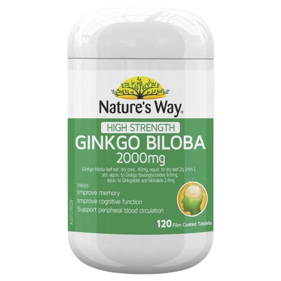 Nature's Way Ginkgo Biloba 2000mg 120 Tablets (Expiry 01/2025)