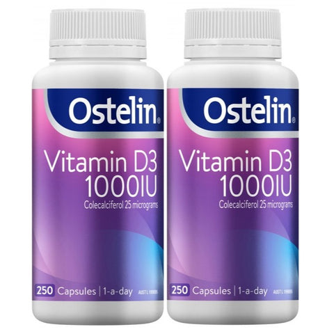 Ostelin Vitamin D3 1000IU 2 x 250 Capsules - Special Bundle Ostelin Vitamin D3 1000IU 2 x 250 Capsules - Special Bundle