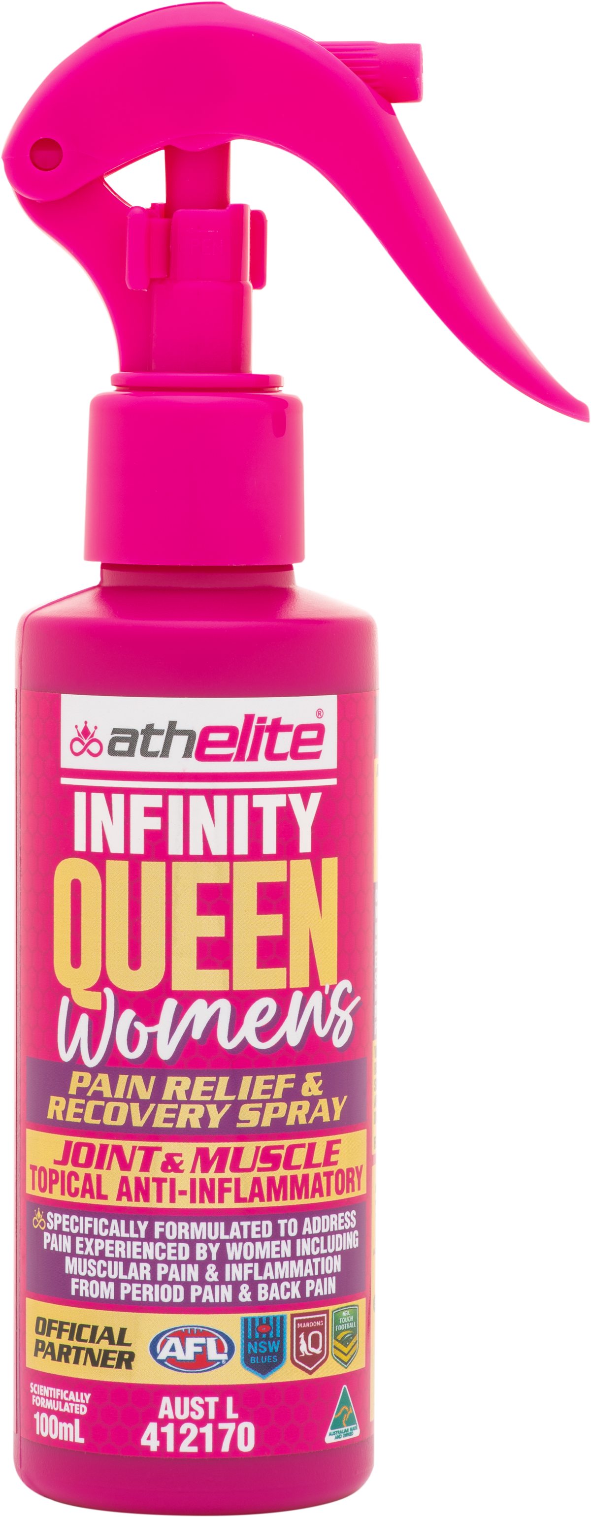 Athelite Infinity Queen Women’s Pain Relief & Recovery Spray 100mL