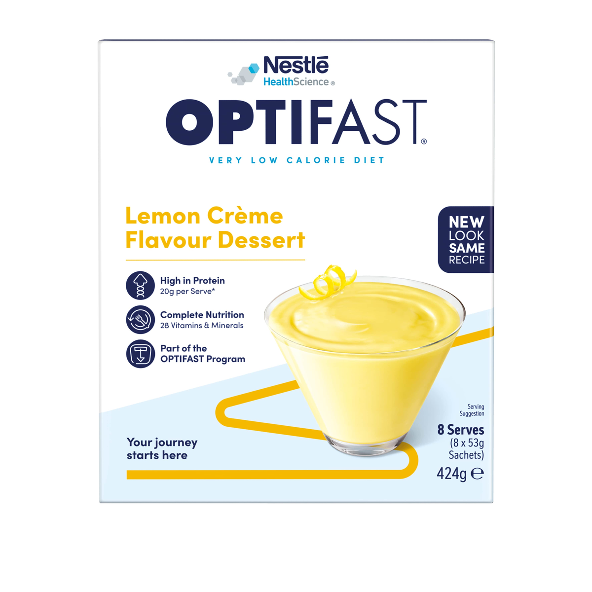 Optifast VLCD Lemon Dessert - 8 Pack 53g Sachets