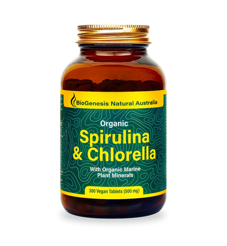 BioGenesis Natural Australia Spirulina & Chlorella with Organic Marine Plant Minerals 500mg 300 Tablets BioGenesis Natural Australia Spirulina & Chlorella with Organic Marine Plant Minerals 500mg 300 Tablets