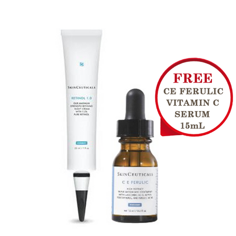 SkinCeuticals Retinol 1.0 Anti-Ageing Night Cream 30mL + C E Ferulic Vitamin C Serum 15mL - Special Bundles SkinCeuticals Retinol 1.0 Anti-Ageing Night Cream 30mL + C E Ferulic Vitamin C Serum 15mL - Special Bundles