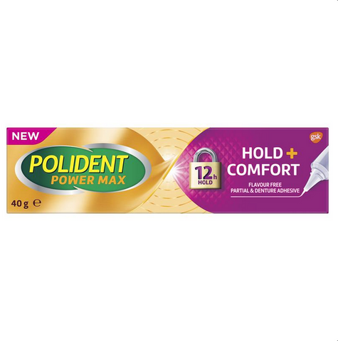 Polident Max Hold + Comfort Adhesive Cream 40g Polident Max Hold + Comfort Adhesive Cream 40g
