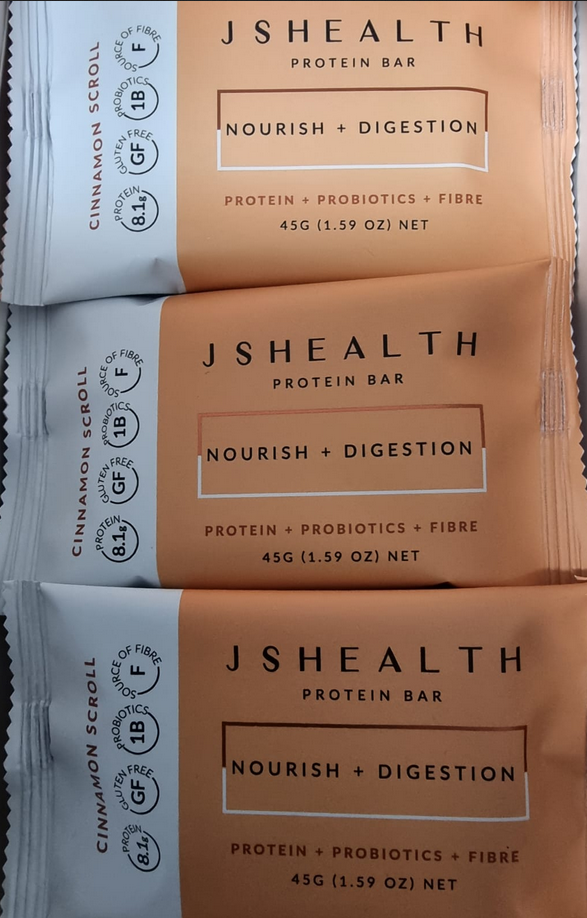JSHEALTH Protein Bar Cinnamon Scroll 12 x 45g Bars Better Value Pharmacy