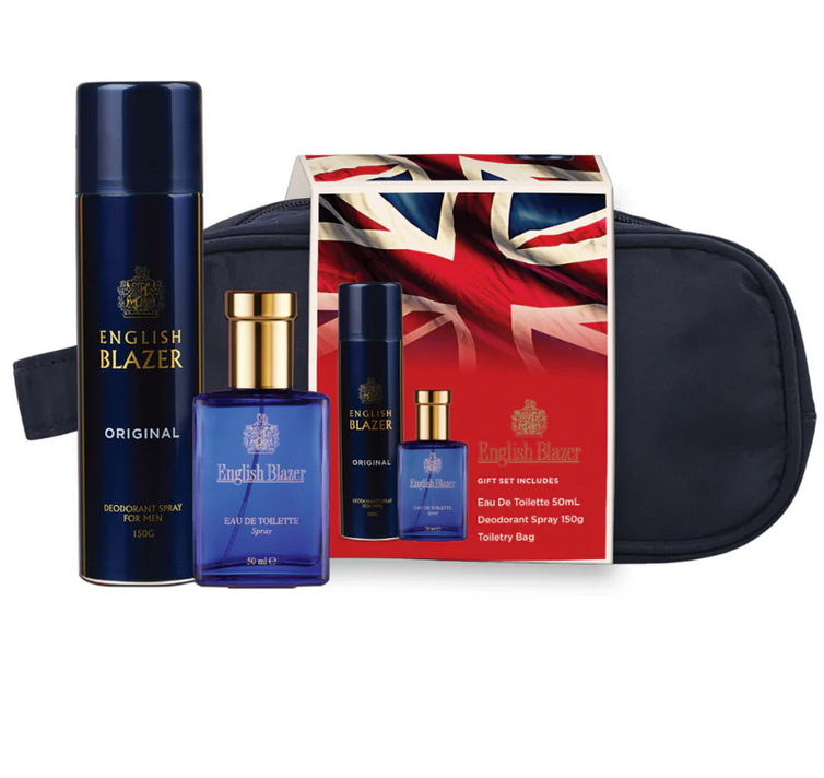 English Blazer Eau De Toilette 50mL+ Deodorant Spray 150g + Wash Bag