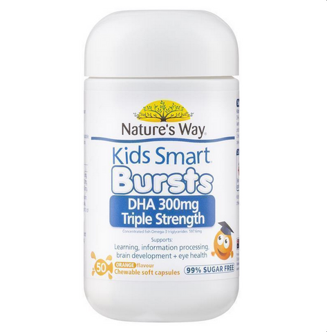Nature's Way Kids Smart Burstlets DHA Triple Strength 300mg 50 Soft Capsules