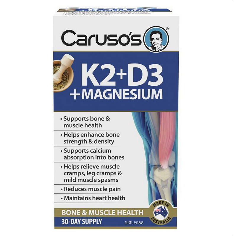 Caruso s Natural Health Vitamin K2 D3 Magnesium 30 Day Supply