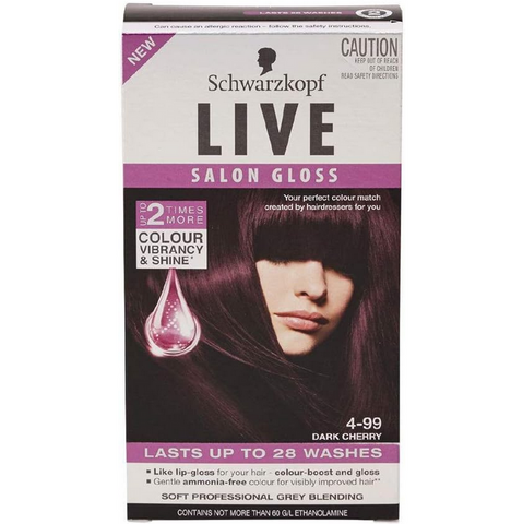 Schwarzkopf Live Salon Gloss 4-99 Dark Cherry Schwarzkopf Live Salon Gloss 4-99 Dark Cherry