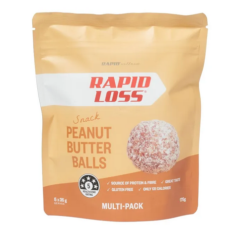 Rapid Loss Snack Peanut Butter Balls 35g x 5 Serves Rapid Loss Snack Peanut Butter Balls 35g x 5 Serves