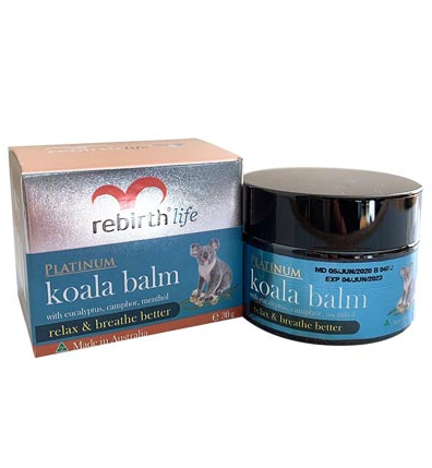 Rebirth Platinum Koala Balm with eucalyptus, camphor, menthol 30g Rebirth Platinum Koala Balm with eucalyptus, camphor, menthol 30g
