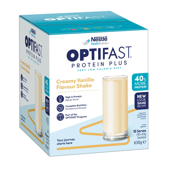 Optifast VLCD Protein Plus Creamy Vanilla Flavour Shakes 63g x 10 Sachets
