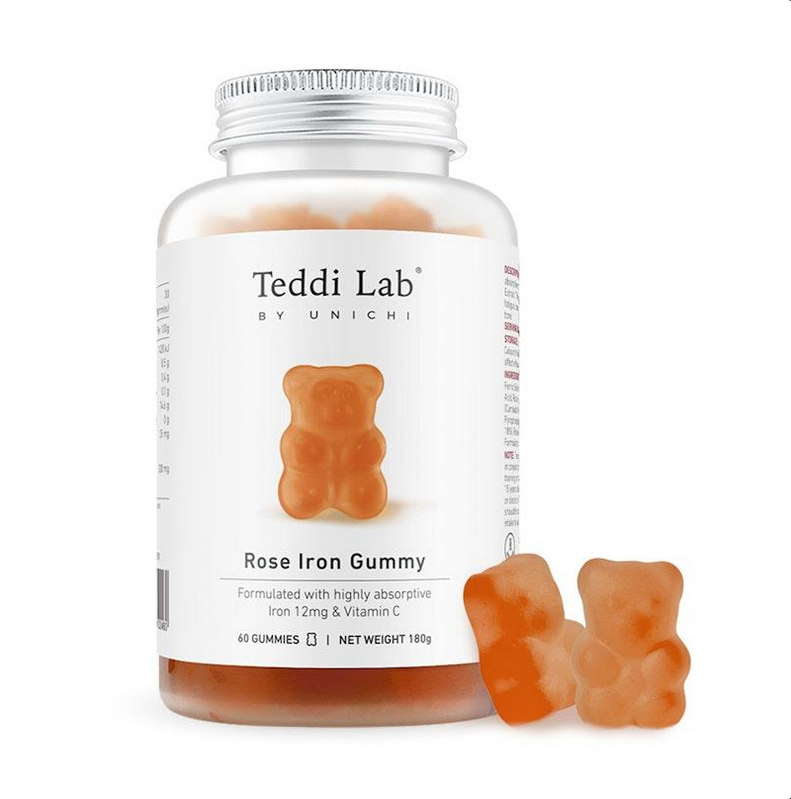 Teddi Lab by Unichi Rosa Iron Gummy 60 Gummies