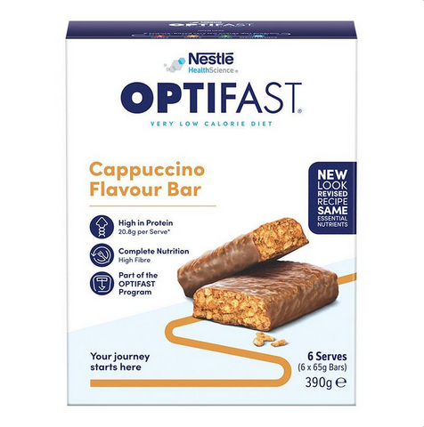 OPTIFAST VLCD Bar Cappuccino - 6 x 65g 390g OPTIFAST VLCD Bar Cappuccino - 6 x 65g 390g