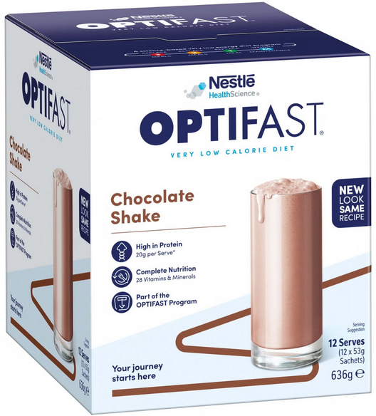 OPTIFAST VLCD Shake Chocolate - 12 Pack 53g Sachets