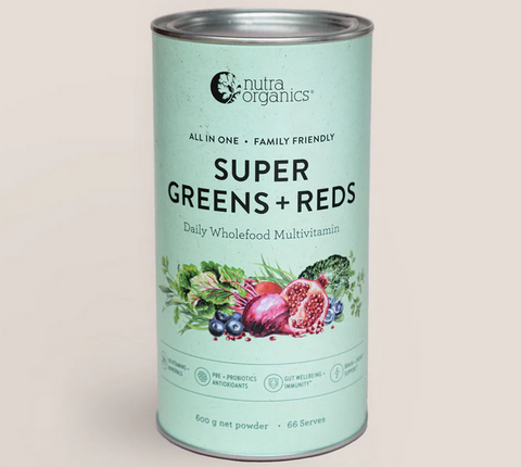 Nutra Organics Super Greens + Reds 600g Nutra Organics Super Greens + Reds 600g