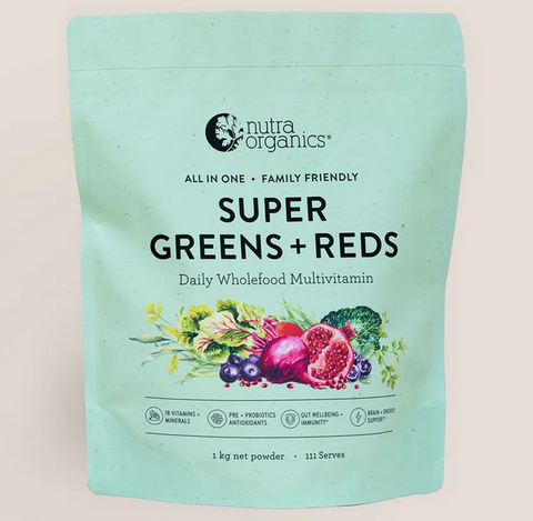 Nutra Organics Super Greens + Reds 1kg (Ships November) Nutra Organics Super Greens + Reds 1kg (Ships November)