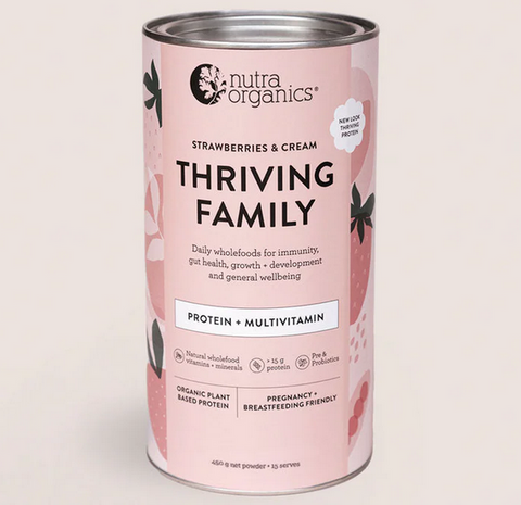 Nutra Organics Thriving Family Strawberries & Cream 450g Nutra Organics Thriving Family Strawberries & Cream 450g