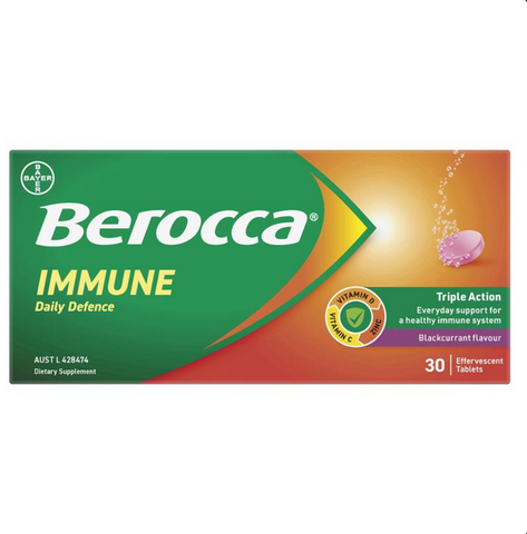 Berocca Immune Daily Defence Blackcurrant 30 Effervescent Tablets Berocca Immune Daily Defence Blackcurrant 30 Effervescent Tablets