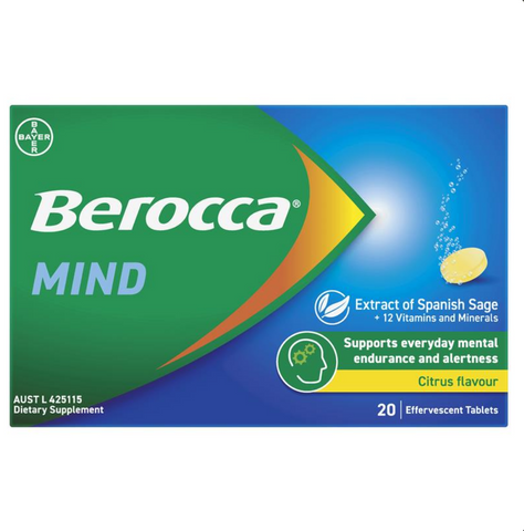 Berocca Mind Citrus 20 Effervescent Tablets (Expiry 07/2026) Berocca Mind Citrus 20 Effervescent Tablets (Expiry 07/2026)