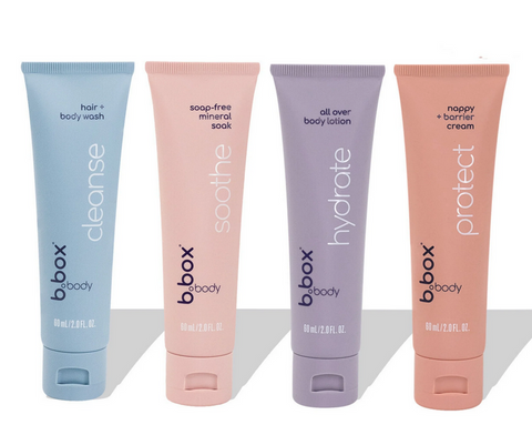 B.Box Baby Bath + Skin Care Minis 60mL x 4 Packs B.Box Baby Bath + Skin Care Minis 60mL x 4 Packs
