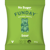 Funday Natural Sweets No Sugar Added Vegan Sour Gummy Bears 50g