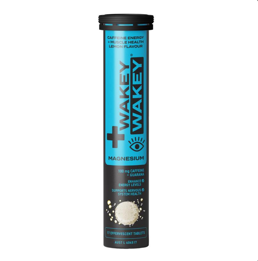 Wakey Wakey Caffeine PLUS Magnesium Effervescent Lemon Flavour 17 Tablets