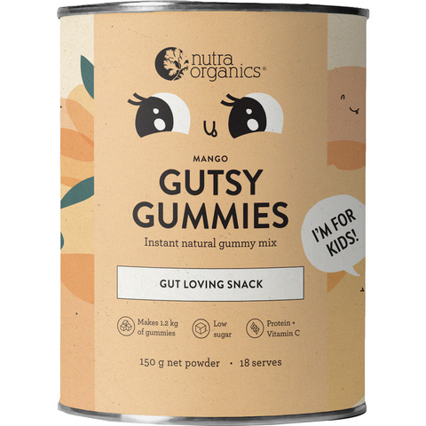 Nutra Organics Gutsy Gummies Gut Loving Snack Mango 150g Nutra Organics Gutsy Gummies Gut Loving Snack Mango 150g