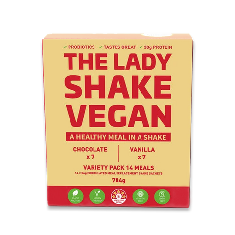 The Lady Shake Vegan Meal Replacement Variety 56g x 14 Pack The Lady Shake Vegan Meal Replacement Variety 56g x 14 Pack