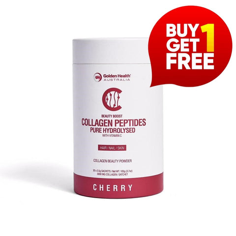 Golden Health Collagen Peptides Powder Cherry 30 x 3.5g Sachets Golden Health Collagen Peptides Powder Cherry 30 x 3.5g Sachets
