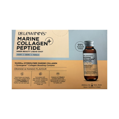 Dr LeWinn's Marine Collagen Peptide + Inner Beauty Liquid Shot Orange & Mango Flavour 10 x 50mL Dr LeWinn's Marine Collagen Peptide + Inner Beauty Liquid Shot Orange & Mango Flavour 10 x 50mL