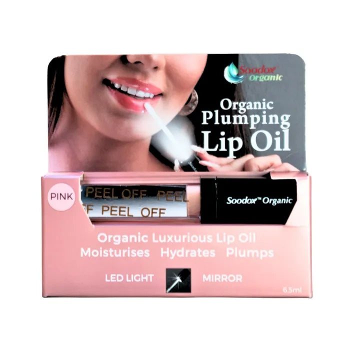 Soodox Organic Plumping Lip Oil - Pink 6.5mL