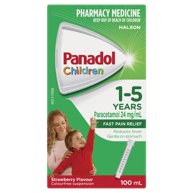 Panadol Children 1-5 Years Suspension Strawberry Flavour 100mL (Limit ONE per Order)