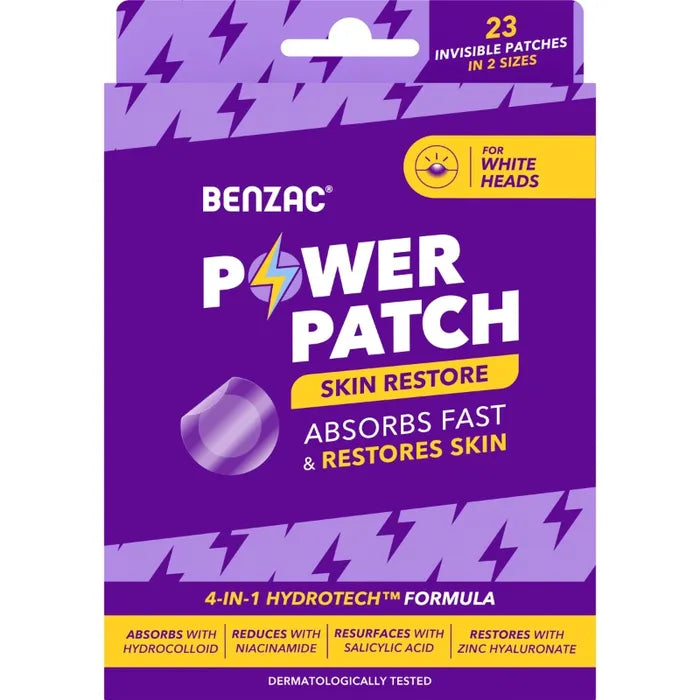 Benzac Power Patch Skin Restore Hydrocolloid Invisible Pimple 23 Patches