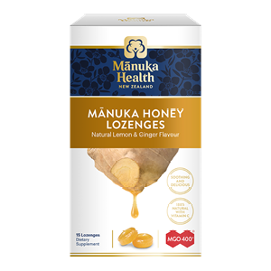 Manuka Health MGO 400+ Manuka Honey Drops Ginger & Lemon 15 Pack 65g Manuka Health MGO 400+ Manuka Honey Drops Ginger & Lemon 15 Pack 65g