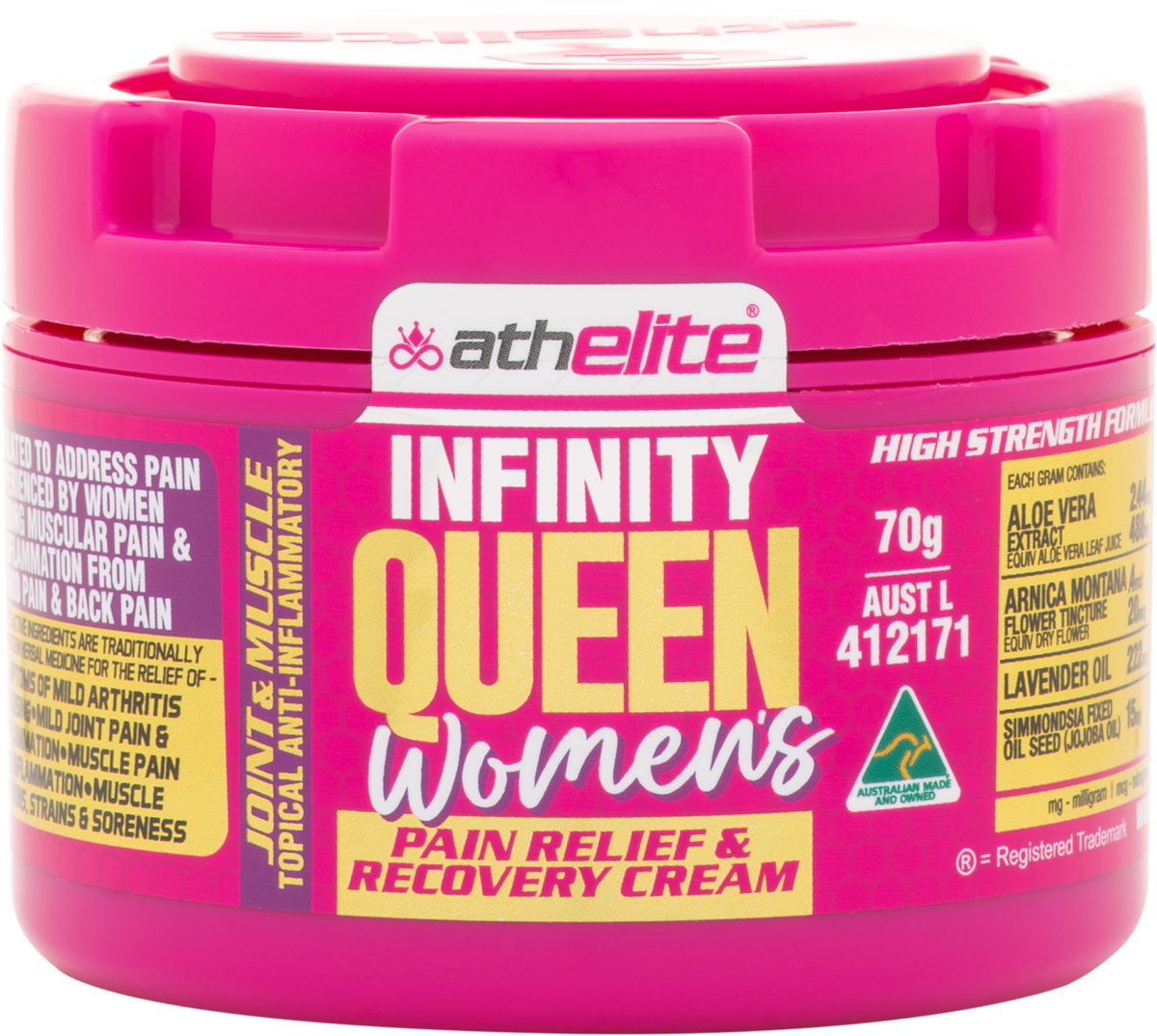 Athelite Infinity Queen Women’s Pain Relief & Recovery Cream 70g