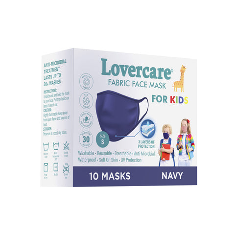 Face Mask - Lovercare Fabric Face Mask KIDS Navy size S 10pc (3-ply) Face Mask - Lovercare Fabric Face Mask KIDS Navy size S 10pc (3-ply)