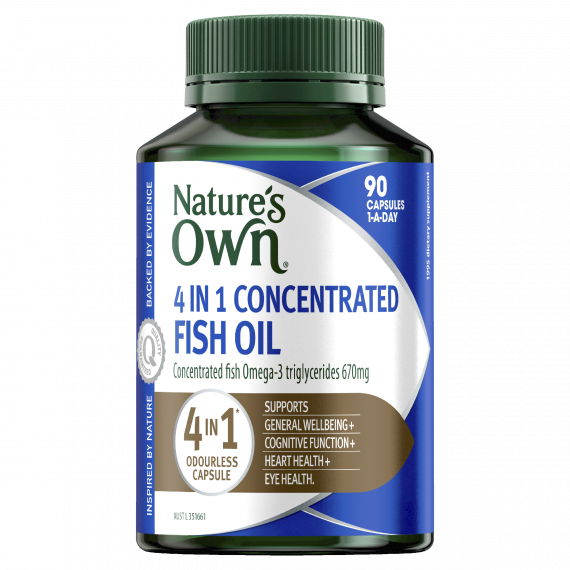 Nature's Own 4 in 1 Concentrated Fish Oil 90 Capsules