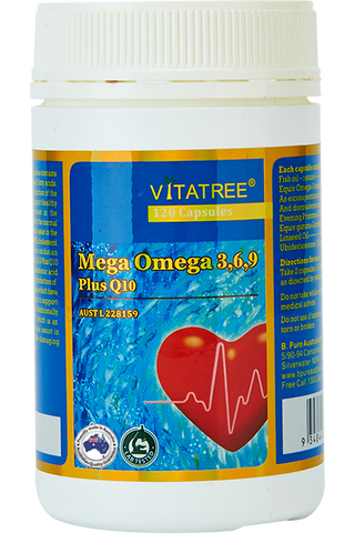 VITATREE Omega 3,6,9 Plus CoQ10 120 Capsules VITATREE Omega 3,6,9 Plus CoQ10 120 Capsules
