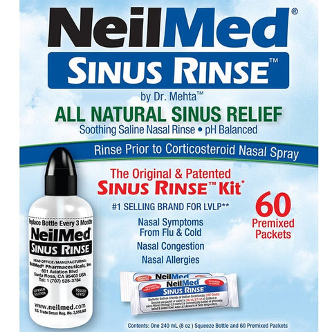 NeilMed Sinus Rinse Kit (Squeeze Bottle + Premixed Sachets x 60) NeilMed Sinus Rinse Kit (Squeeze Bottle + Premixed Sachets x 60)