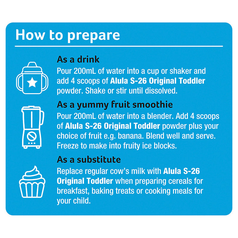 S26 Alula Original Stage 3 Toddler Milk Drink 1 Year+ 900g S26 Alula Original Stage 3 Toddler Milk Drink 1 Year+ 900g