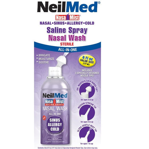NeilMed NasaMist All-In-One Saline Spray Nasal Wash 177mL NeilMed NasaMist All-In-One Saline Spray Nasal Wash 177mL