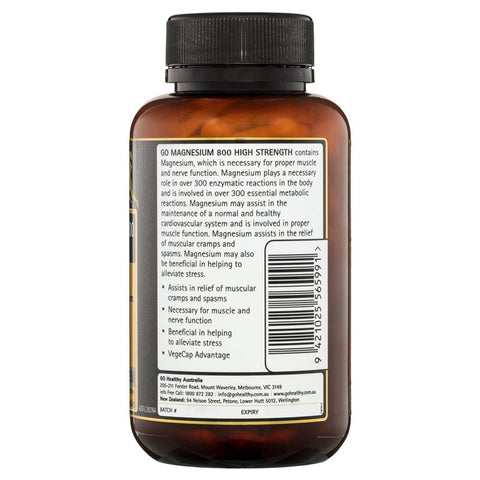 GO Healthy Magnesium 800 120 Vege Capsules GO Healthy Magnesium 800 120 Vege Capsules